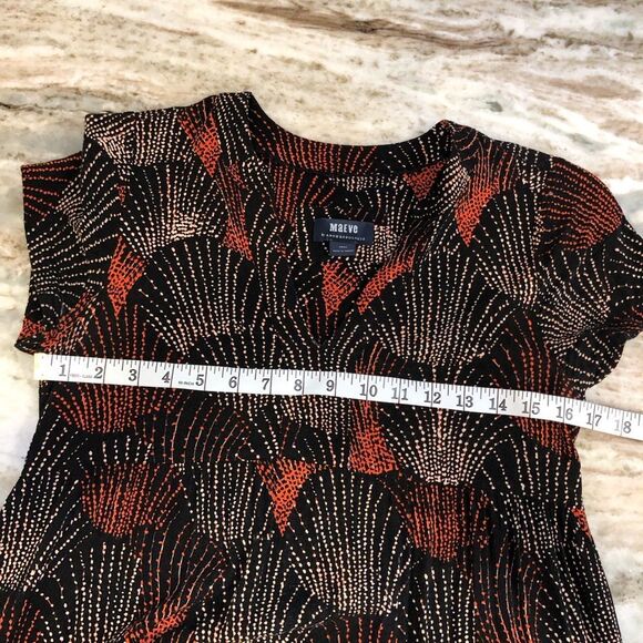 Anthropologie Maeve Tania Tiered Dress Short Sleeve Fall Colors Medium - Picture 10 of 11